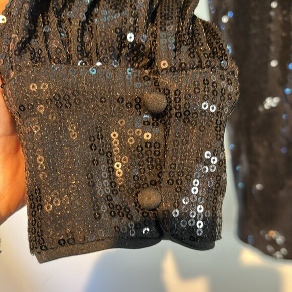 NWT Dynamite Roxy wrap black sequins dress size large - Picture 3 of 13